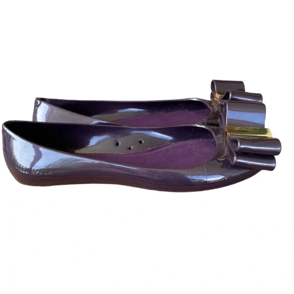 Kate Spade New York Purple Jelly Bow Ballerina Flats Size 6